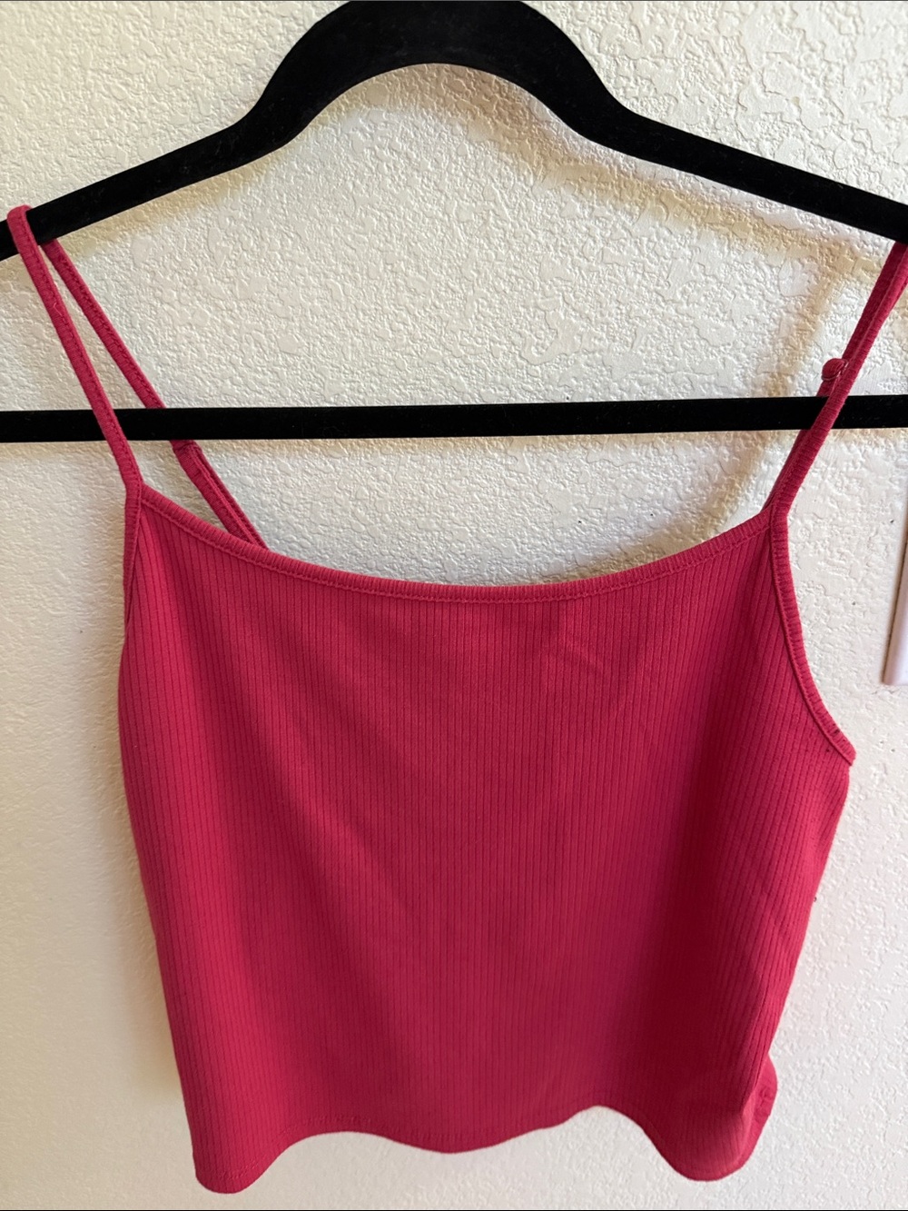 American Eagle Outfitters Hot Pink Ribbed Spaghetti Strap Tank